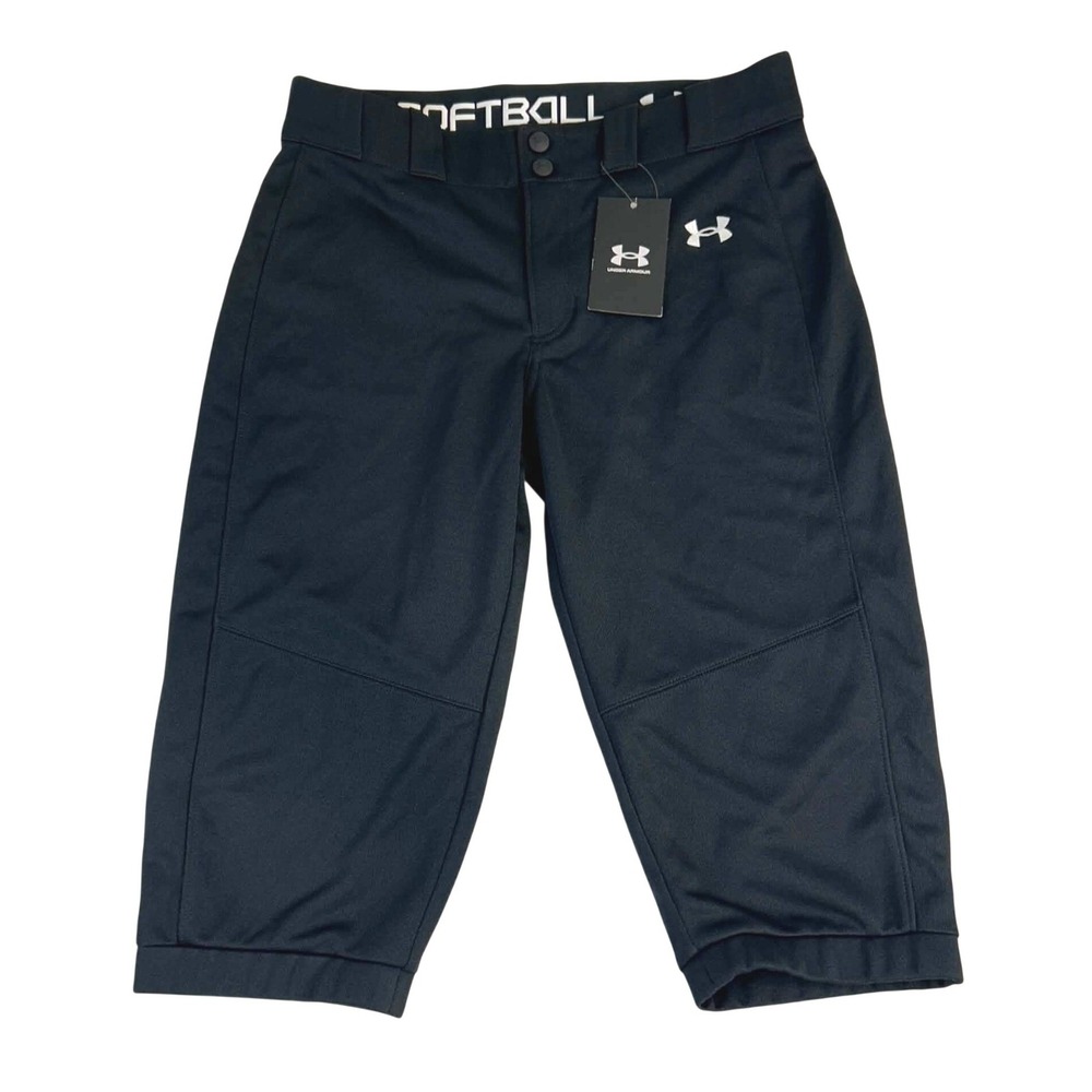 Under Armour Girls Youth Softball Pants Black Knicker NWT Athletic Size Large